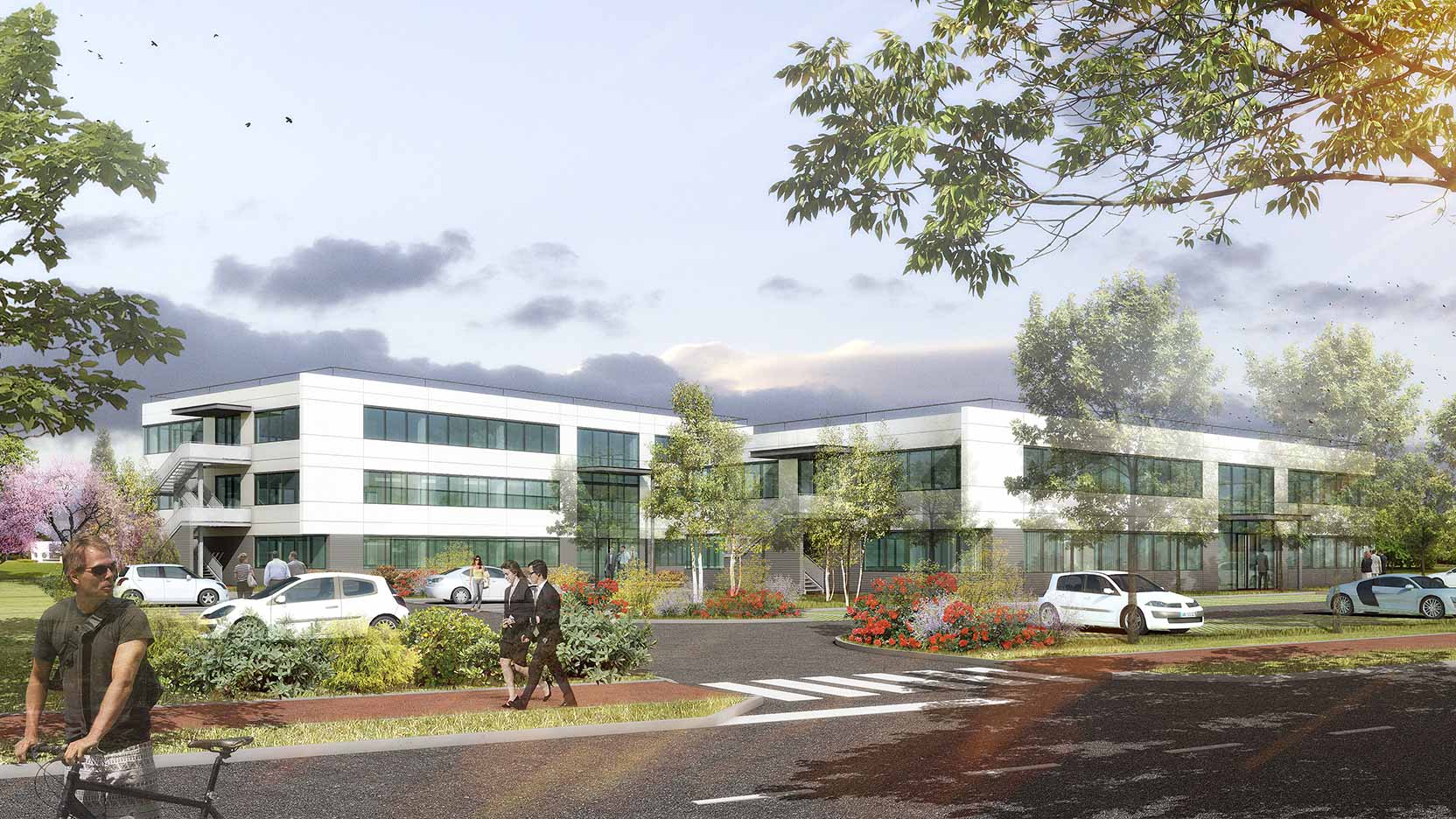 GA Smart Building, promoteur immobilier d'entreprise, commercialise l'immeuble de bureaux Bérénice à Illkirch, 1 800 m² de bureaux à louer dans le Grand Est.