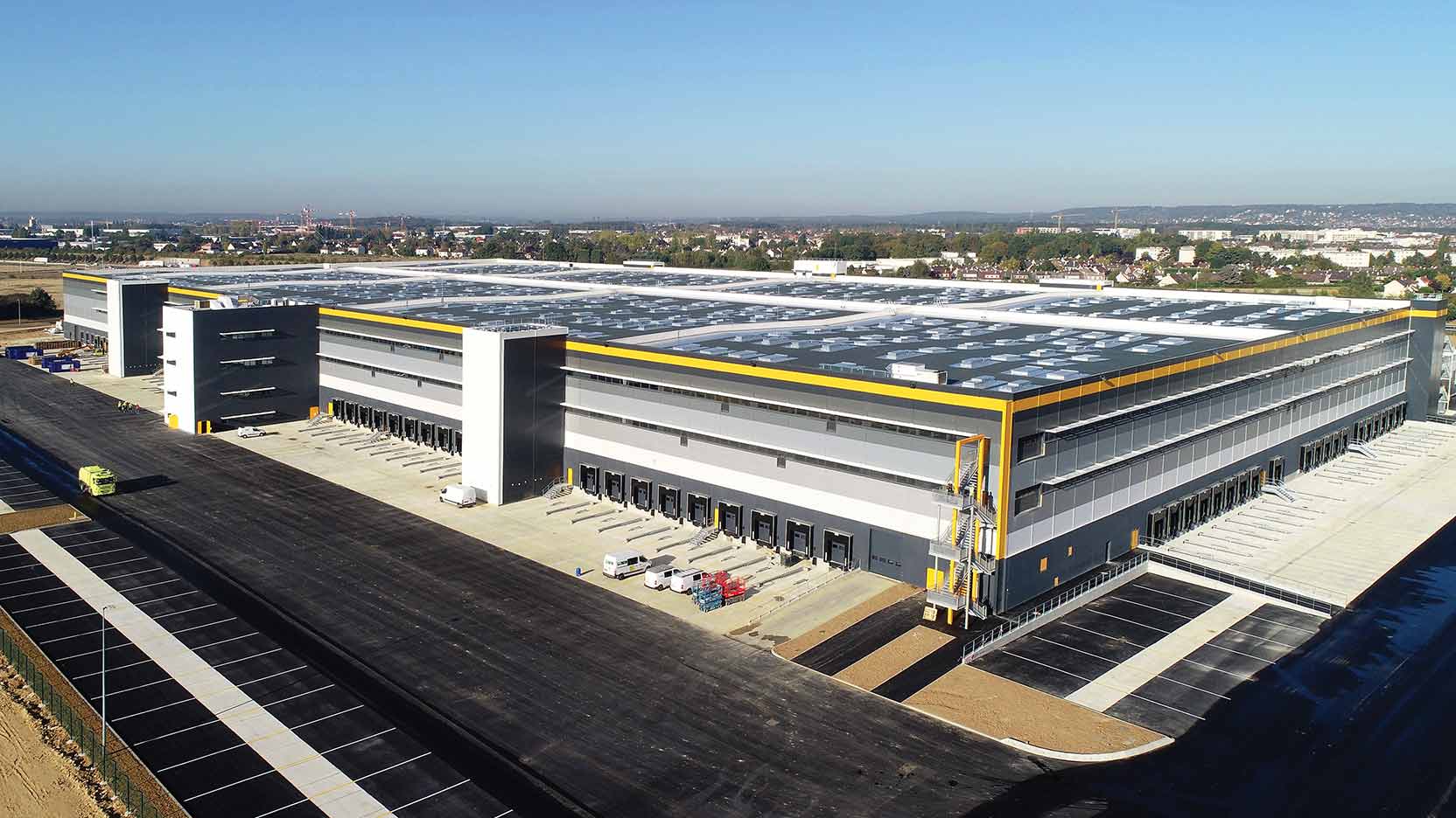GA Smart Building, entreprise de construction France, a construit la plateforme logistique ORY4 de 150 000 m² à Brétigny-sur-Orge à l'aide de la maquette numérique BIM.