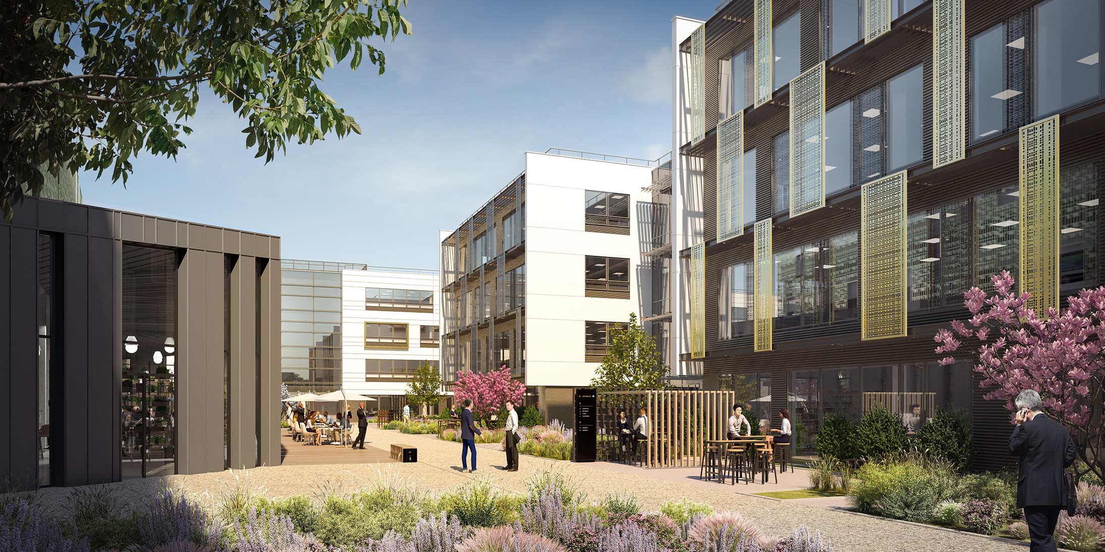 À Toulouse, le campus NOW Living Spaces à Toulouse à vendre ou à louer a été réalisé par GA avec Ossabois pour les cabines sanitaires préfabriquées.