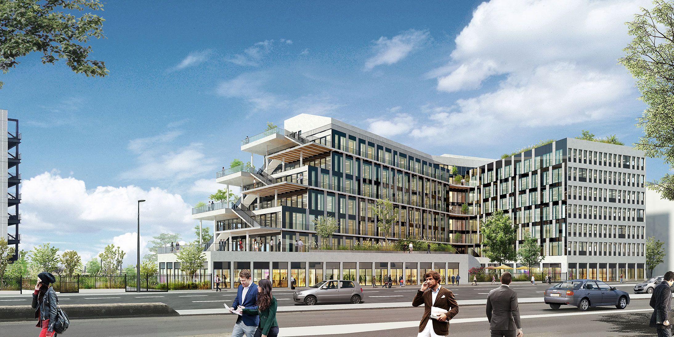 Irrigo développé par BNP Paribas Immobilier Promotion Immobilier d’Entreprise et GA Smart Building se situe au 27 rue de Paris à Bobigny (93), sur les berges du canal de L’Ourcq. À terme ce seront 16 300 m² de bureaux et services sur 9 niveaux proposant environ 1 300 postes de travail.