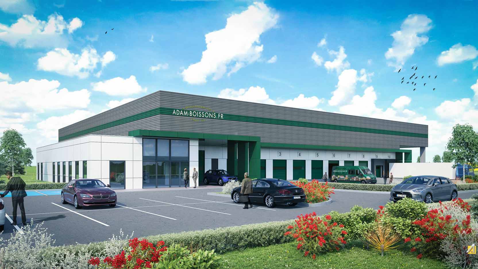 GA Smart Building réalise un nouvel ensemble immobilier dans le Bas-Rhin pour Adam Boissons, distributeur de boissons soft et alcoolisées.