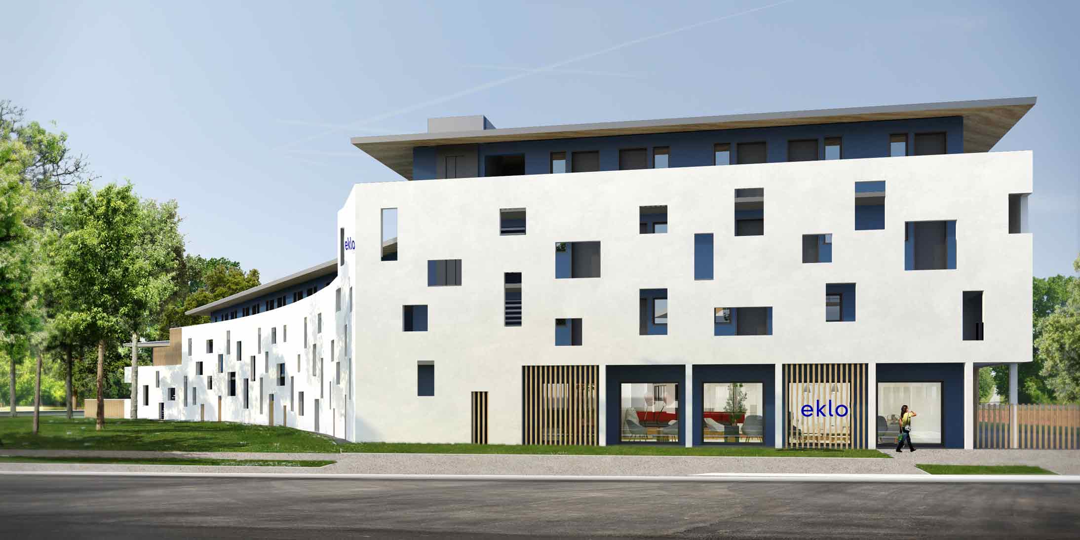 GA Smart Building signe la réalisation d'un hôtel Eklo à Marne-la-Vallée en construction modulaire bois, imaginé par Patriarche, avec le savoir-faire d'Ossabois.