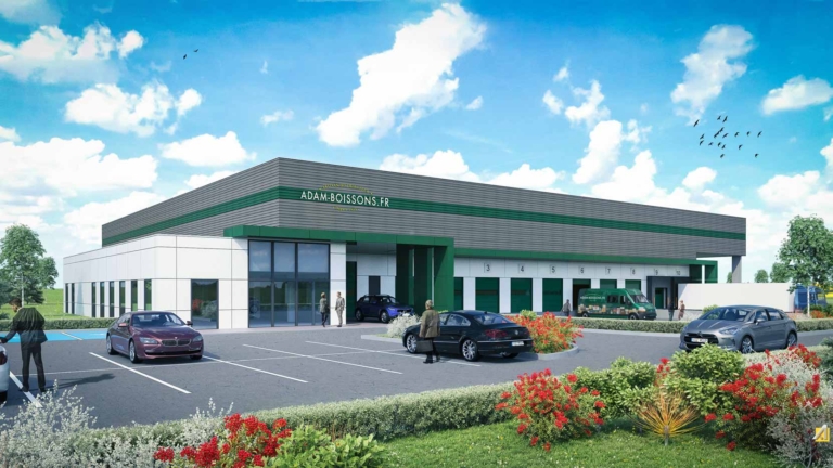 Un nouveau site industriel mixte tertiaire-stockage pour Adam Boissons à Valff (67)
