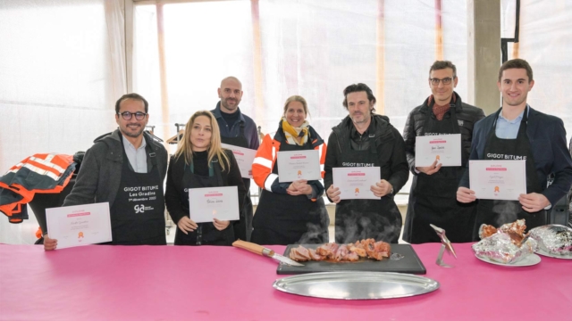 Pour fêter la fin du Gros Œuvre du chantier Les Gradins à Saint-Denis, au cœur du Village des Athlètes, GA Smart Building a organisé un gigot bitume.